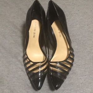 Clear and black Heels